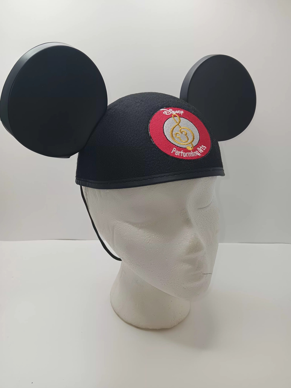 Disney Kids Black Mickey Ear Hat with Red & Gold Patch